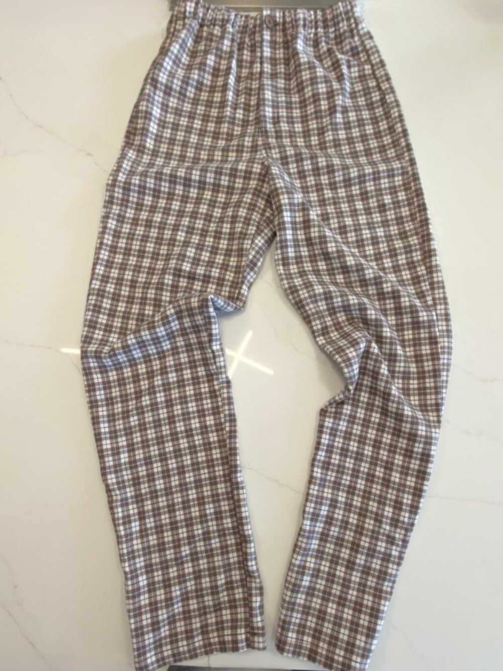 Brandy Melville Pants Women's Plaid Brown Bottoms Business Work Gingham One Size